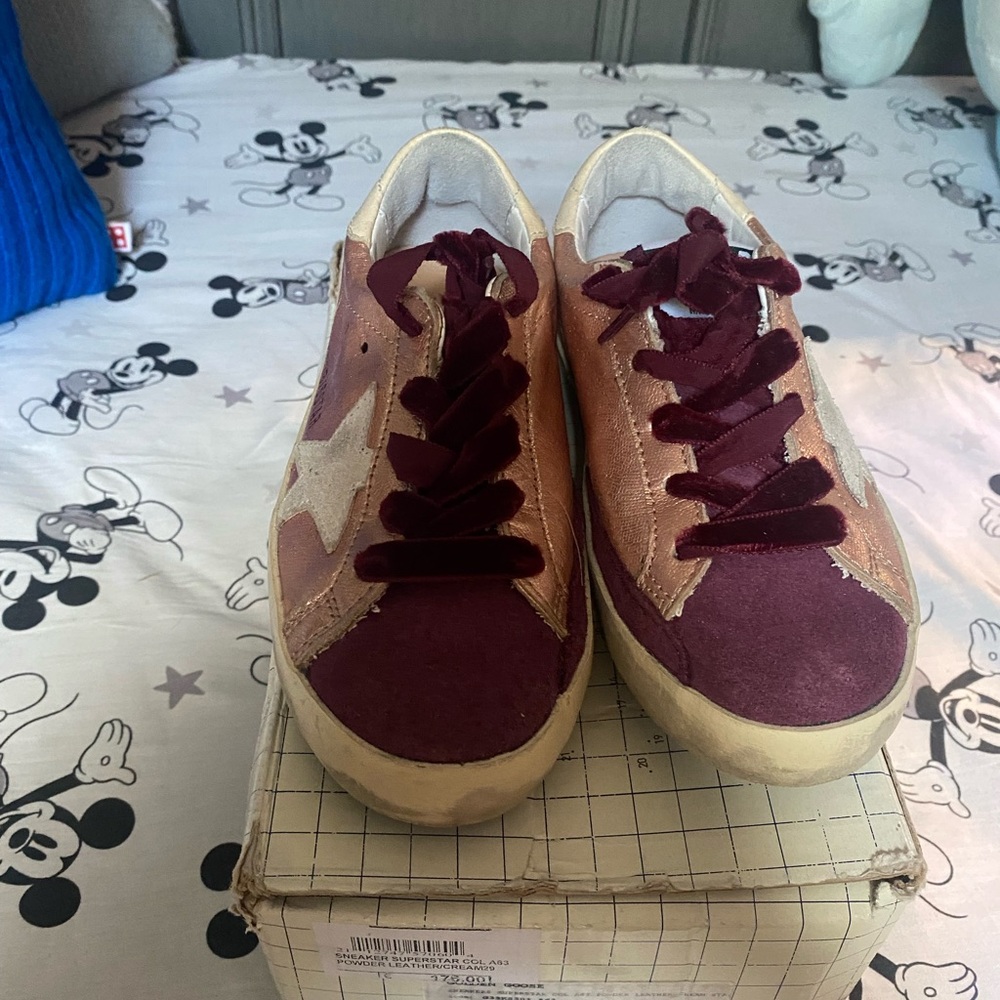 Stylish Burgundy and Tan Sneakers
